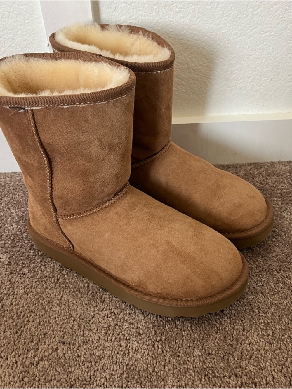 Au & Mu Women's 9 Suede Shearling Boots
